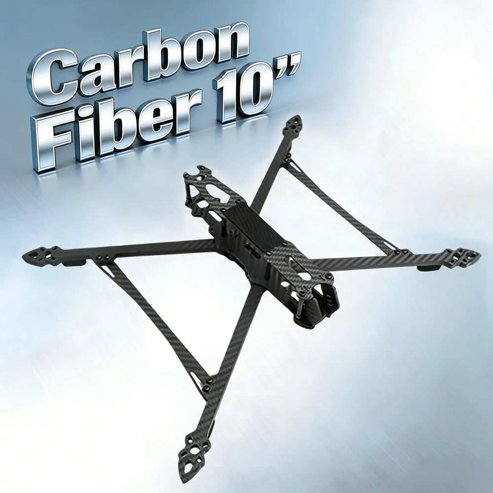 

10-дюймовый комплект рамы FPV из углеродного волокна, кинематический гоночный дрон дальнего действия для фристайла, совместимый с воздушным блоком DJI O3, легкий вес