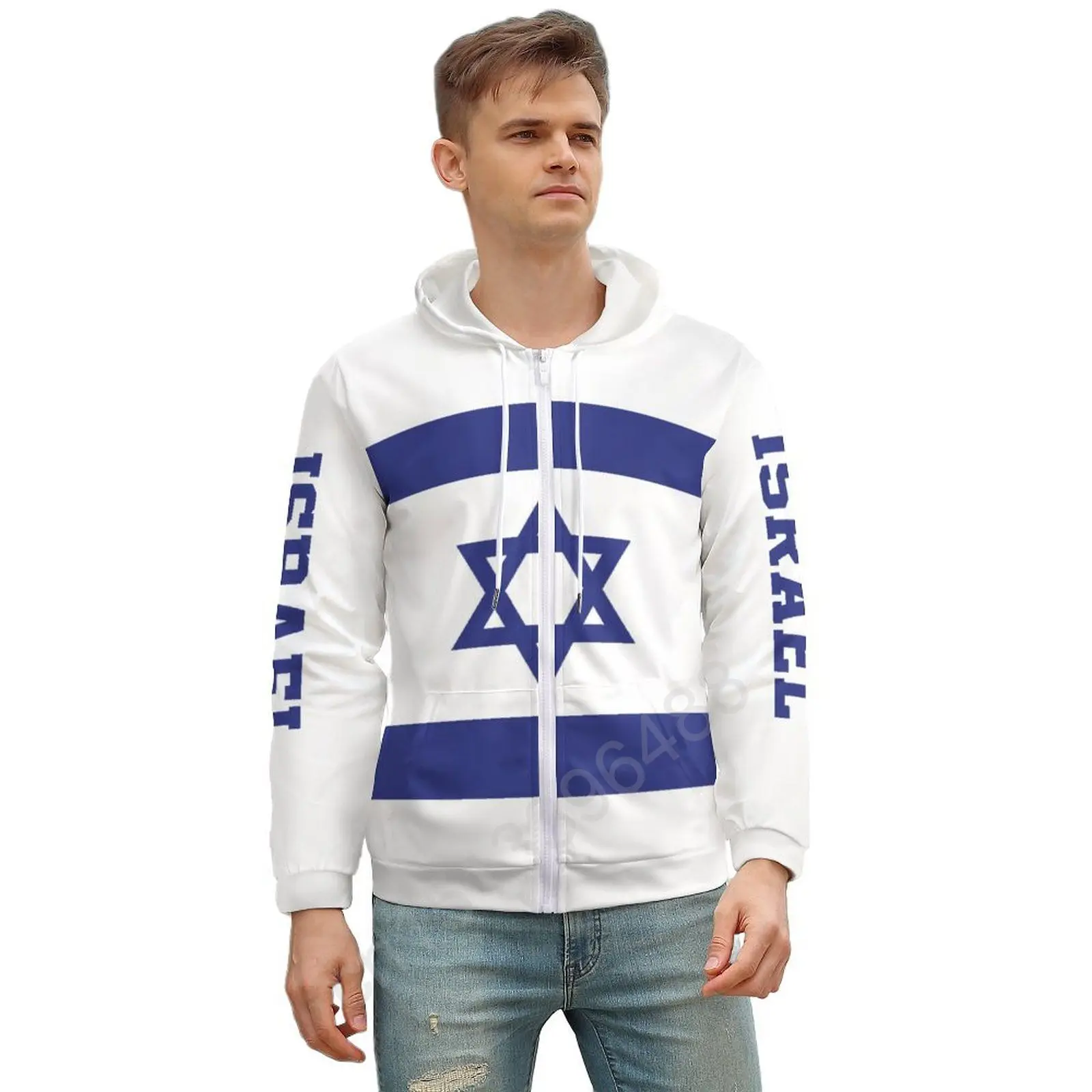Israel 3D Printed Men Zipper Hoodies Sweatshirt Unisex Streetwear Spring and Autumn Casual Jacket Tracksuits