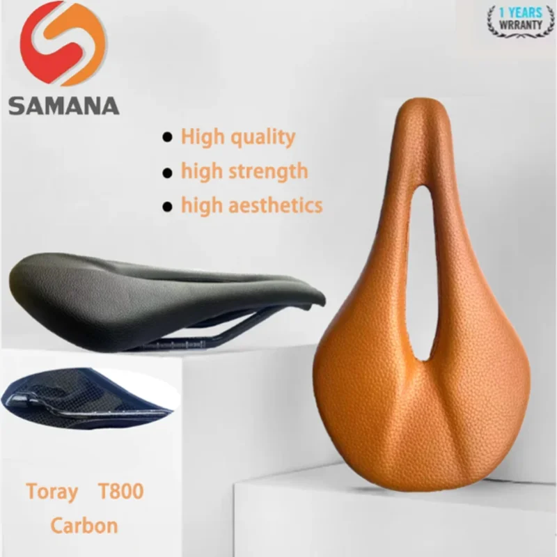 

Lightning road bike seat cushion carbon fiber seat cushion saddle black brown 155MM bicycle spare parts