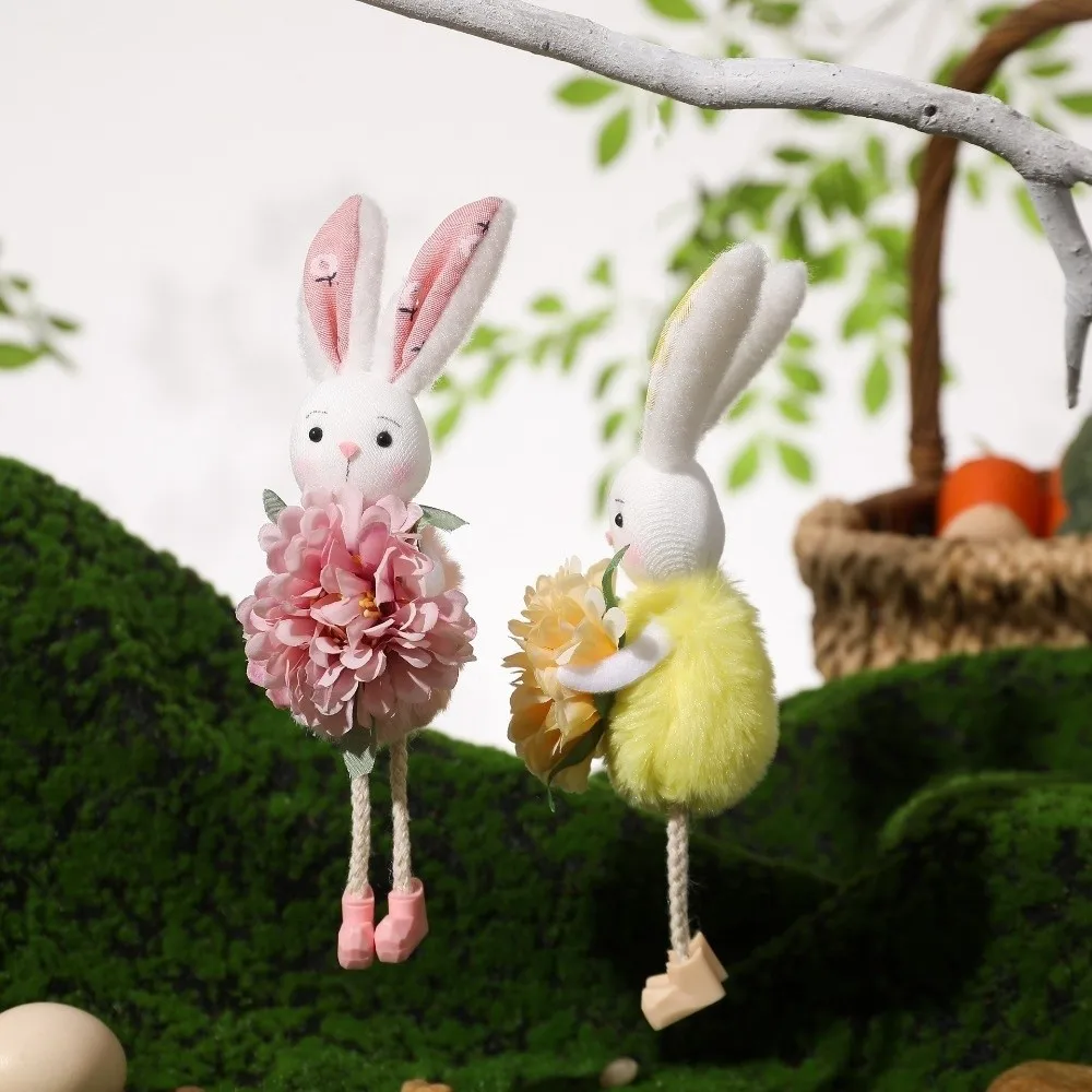 

Funny Soft Easter Rabbit Pendant Cute Animal Rabbit Hanging Ornament Colorful Rabbit Figurine Festival Party