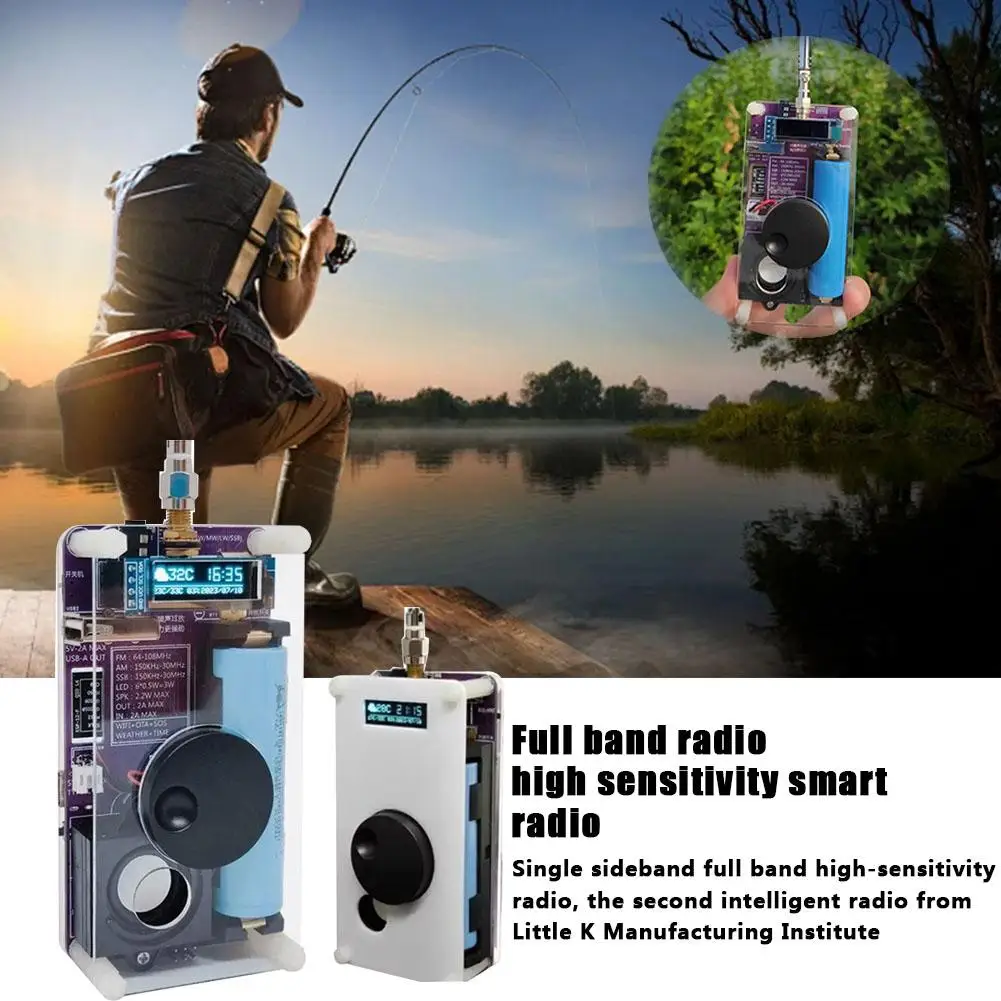 

Outdoor Fishing Assembled 150K-30Mhz FM SW MW LW SSB(USB LSB) Full Band Radio High Sensitivity Intelligent Radio With Battery