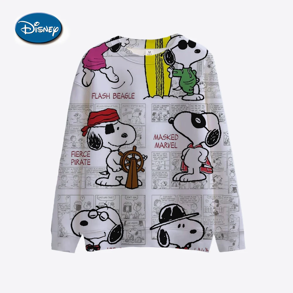 

Snoopy Cartoon Anime Women's Hoodie Spring and Autumn Edition Women's Round Neck Hoodie 2024 New Fashion Couple Sportswear Top