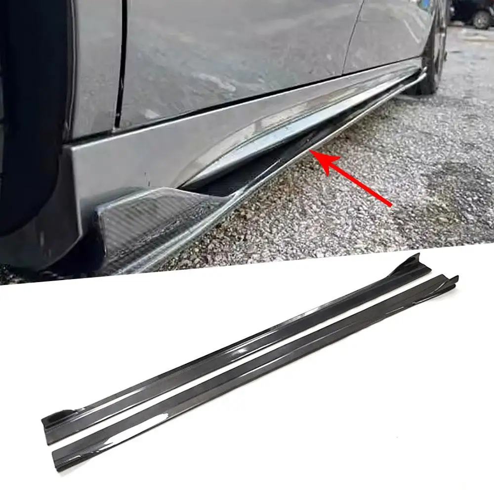 Carbon Fiber Side Skirts Bumper Aprons Extension Lip Door Bumper Lip for Mercedes Benz A CLA Class W177 W118 A35 CLA35 AMG 2019+