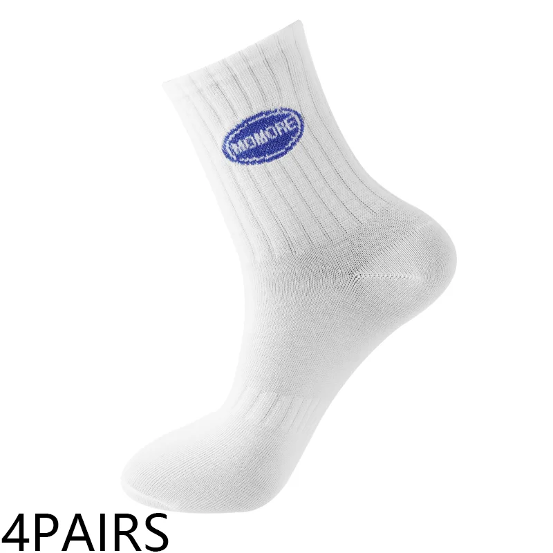 

4 Pairs Men's Cotton Socks Sports Breathable High Quality Sock Spring Autumn Business Middle Tube Black Casual Male Socks