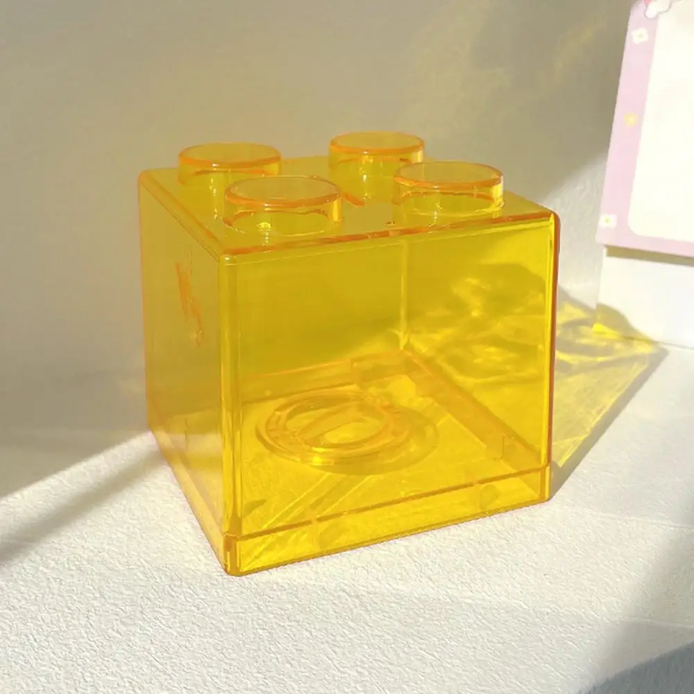 Coin Bank Transparent building Block Design Money Saving Box for Gifts Bright Color Piggy Bank Money Storage Case Piggy Bank