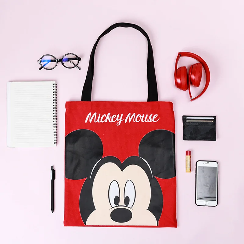 Disney Purses and Handbags Mickey Tote Bags for Women Shoulder Bag Canvas Anime Case Cute Wallet Fashionable Shopping Pouch