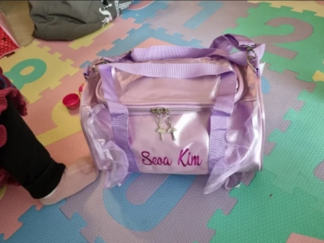 Bolsa de baile de Ballet personalizada para niñas, bolso impermeable personalizado con nombre, vestido de bailarina