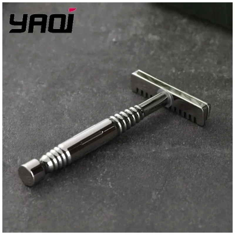 YAQI Safety Razor Romulus Open Comb AC Blade Polished 316 Stainless Steel Single Edged Mens Shaving