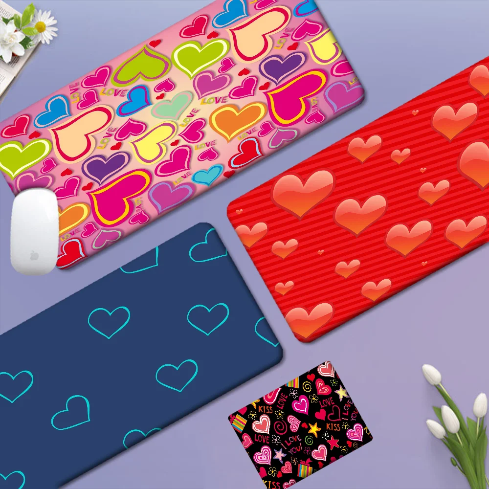 Loving Heart 80x30cm XL Lockedge Thickened Mouse Pad Oversized Gaming Keyboard Notebook Table Mat For Teen Girls Bedroom #1