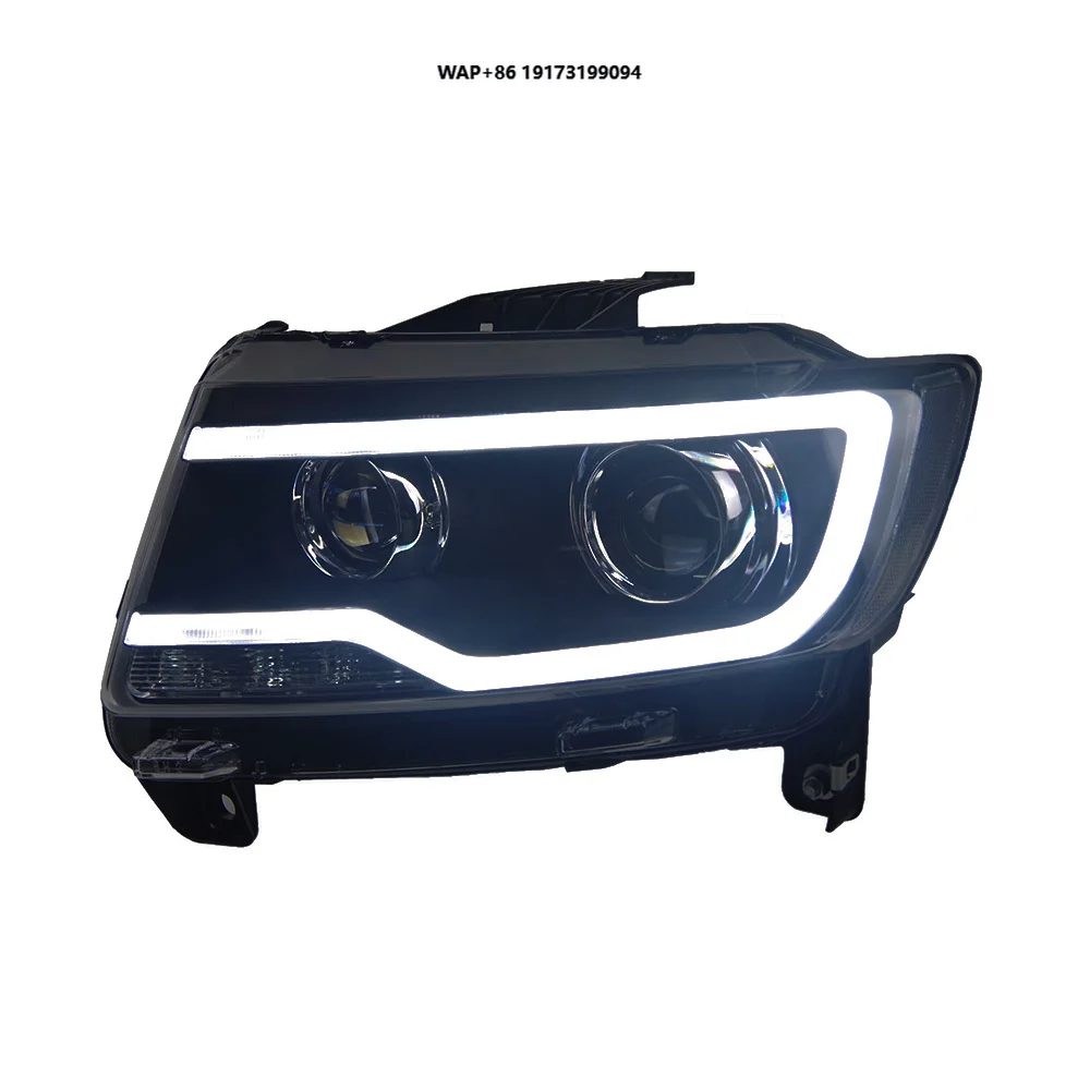 Car Lights for Compass 2011-2016 Grand Cherokee LED Headlights DRL Dynamic Turn Signal Lamp Angel Eyes Design Assembly Upgrade