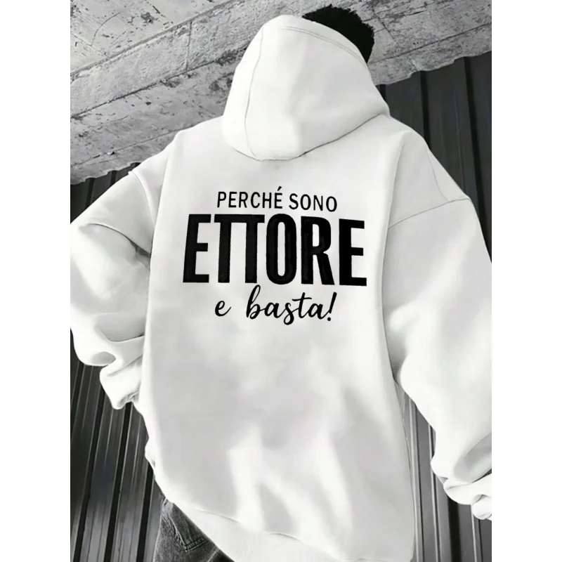 سترة بغطاء للرأس للرجال مطبوعة باللون الأسود لأنني أتونور وهذا كافية من القطن عالي الجودة ملابس غير رسمية للارتداء اليومي