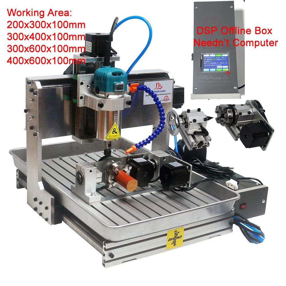 DSP Offline Control 5 Axis Cnc Router 6040 Metal Engrave Drilling Machine 3020 PCB Milling Carving Machine With Water Tank