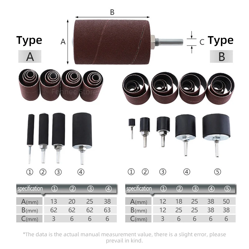 drum-sander-grinding-head-kit-sanding-belt-grit-80-120-sandpaper-metal-rust-removal-polishing-wheel-for-drill-press-rotary-tools