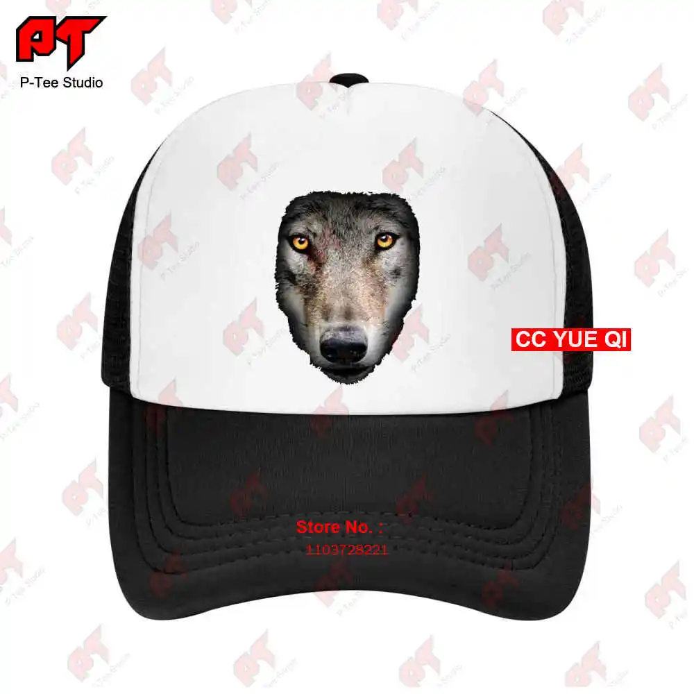 Moon Animal Howling Dog Big Wolf Face Baseball Caps Truck Cap JGK8