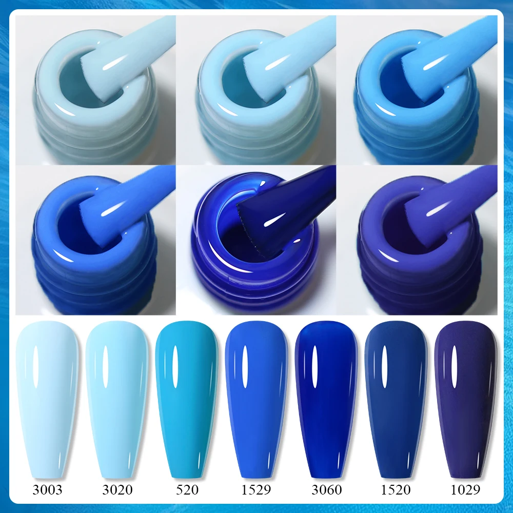 Arte clavo cor azul série gel unha polonês verniz de longa duração laca gel superior base casaco embeber fora design da arte do prego manicure