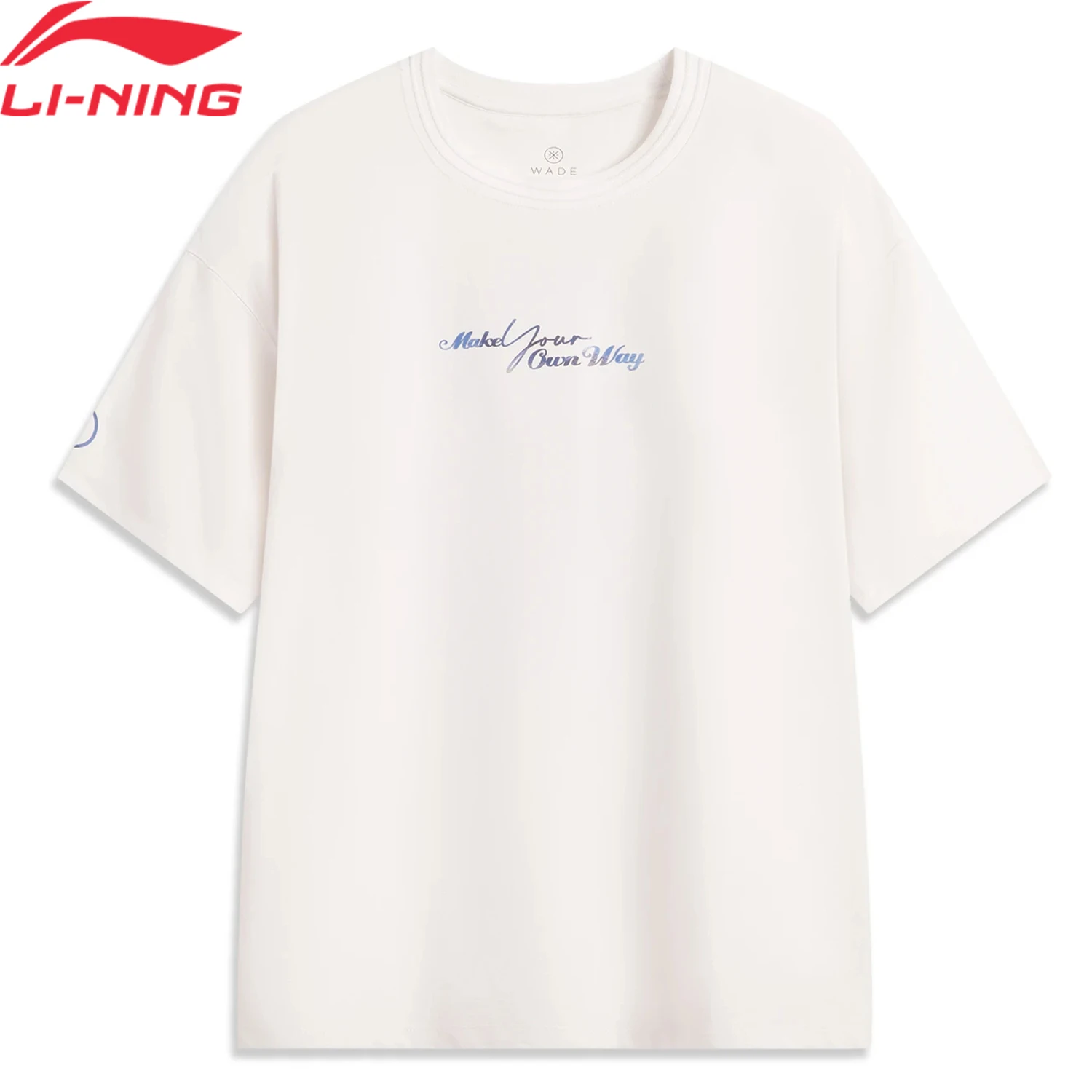 Li-Ning Men's Wade T-shirt 64%Cotton 36%Polyester Loose Breathable LiNing Sports Casual Short Sleeve Culture Tee Tops AHSV011