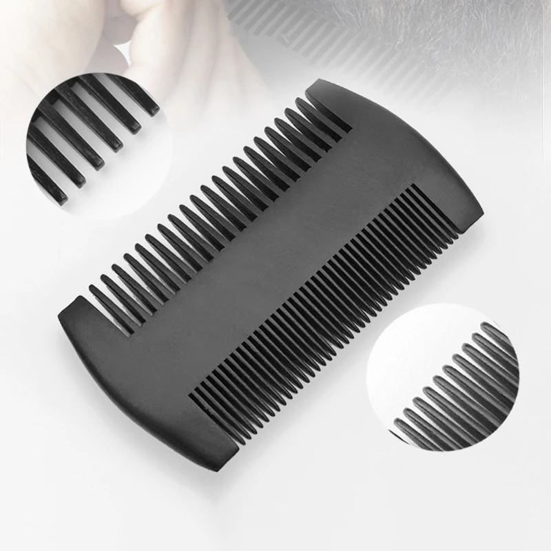 Professional Soft Boar Bristle Wood Beard Brush Hairdresser Shaving Brush Comb Men Mustache Comb Kit With Gift Bag Hair Comb Set