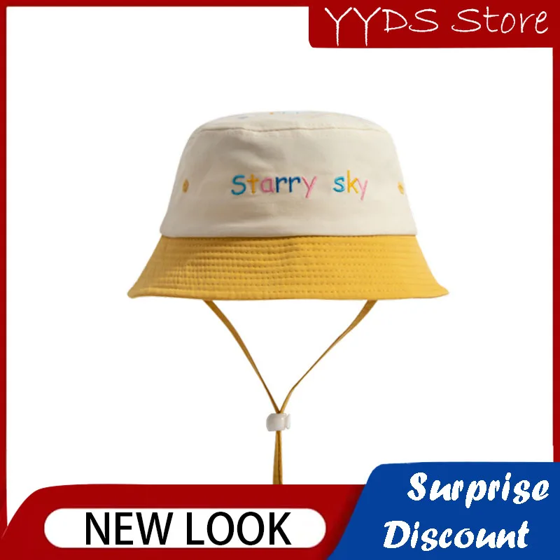 Summer Baby Fisherman Hat Thin Section Personality Stitching Travel Sun Protection Basin Hat Sorry Letter Printing Beach Sun Hat