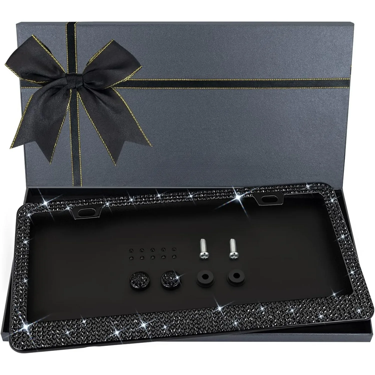 

Яркая женская рамка номерного знака, блестящие рамки номерного знака | Прозрачное стекло, бриллиант, стразы, кристаллы, блестящий бриллиант