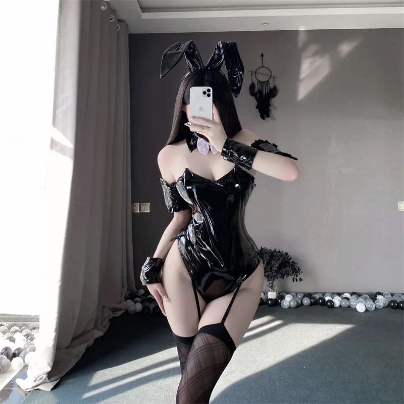 أنيمي التصوير الأرنب فتاة بذلة تأثيري ازياء جلدية أرنب حزب ارتداءها مثير الملابس الداخلية لعب الأدوار Kawaii موحدة مجموعة