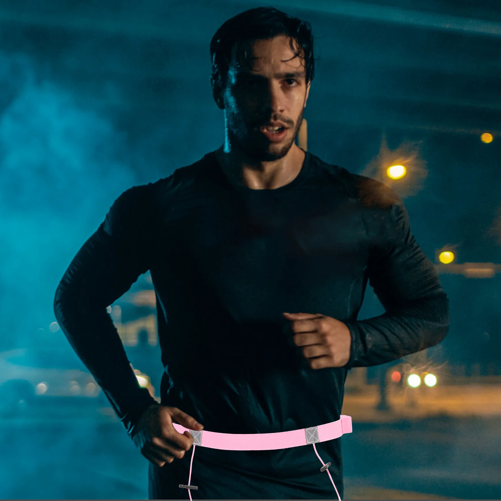 

Lightweight Reflective Running Belt Race Bib Holder Secure Fastening Sports Waistband for Night for Running