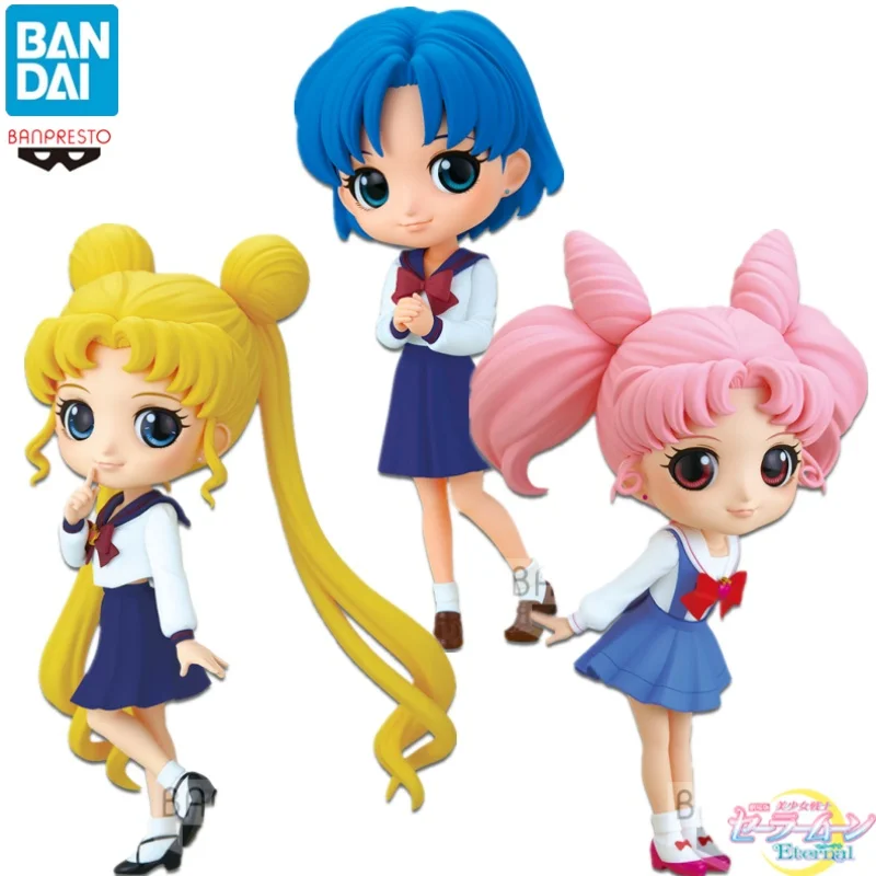 Bandai Qposket Figuarts Sailor Moon Cosmos Tsukino Usagi Eternal Sailor Moon Anime Action Figures Model Collection Gift Toy