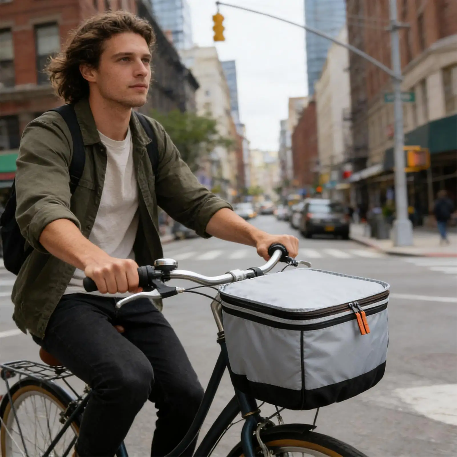 

Bike Basket Front Cover Elastic Dust-Resistant Basket Protector Protective Cover For Outdoor Daily Commuting Grocery Shopping