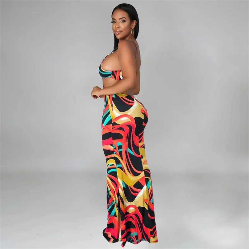 Sexy Krawatte Dye Print Bodycon Maxi kleid Frauen Party Nacht Spaghertti Riemen Ausschnitt Sommer lange Kleider ärmellose V-Ausschnitt Club Kleid