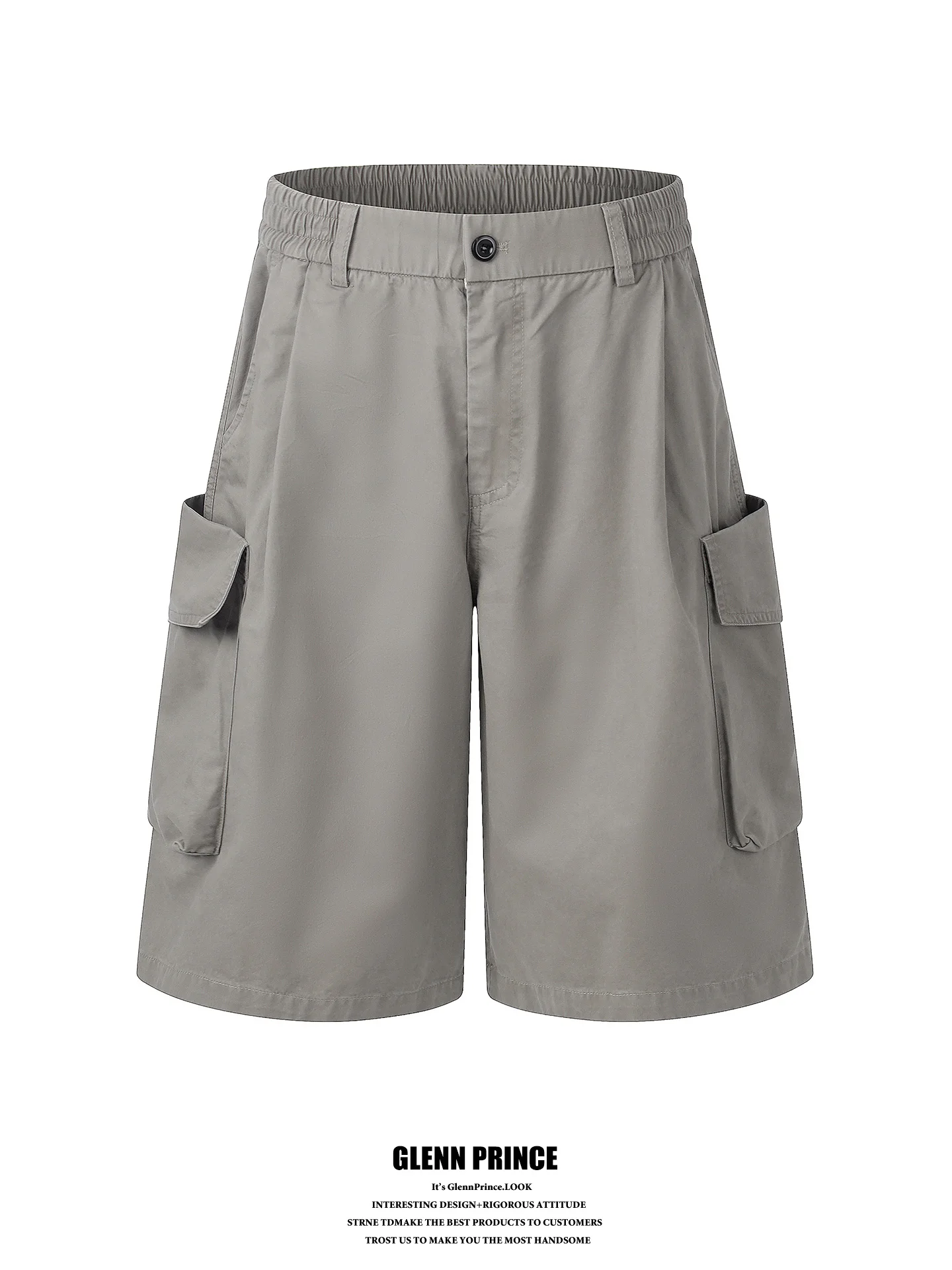 GPstudio American Retro  Color Multi-Pocket Workwear Shorts Men Summer Loose Casual Five-Quarter Pants City Commute Dail...