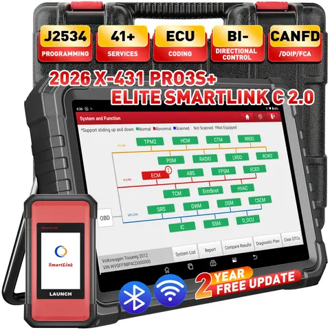 LAUNCH X431 PRO3S+ ELITE Bidirectional Scan Tool J2534 Program All System Diagnostic Scanner Topology All Service Online Coding