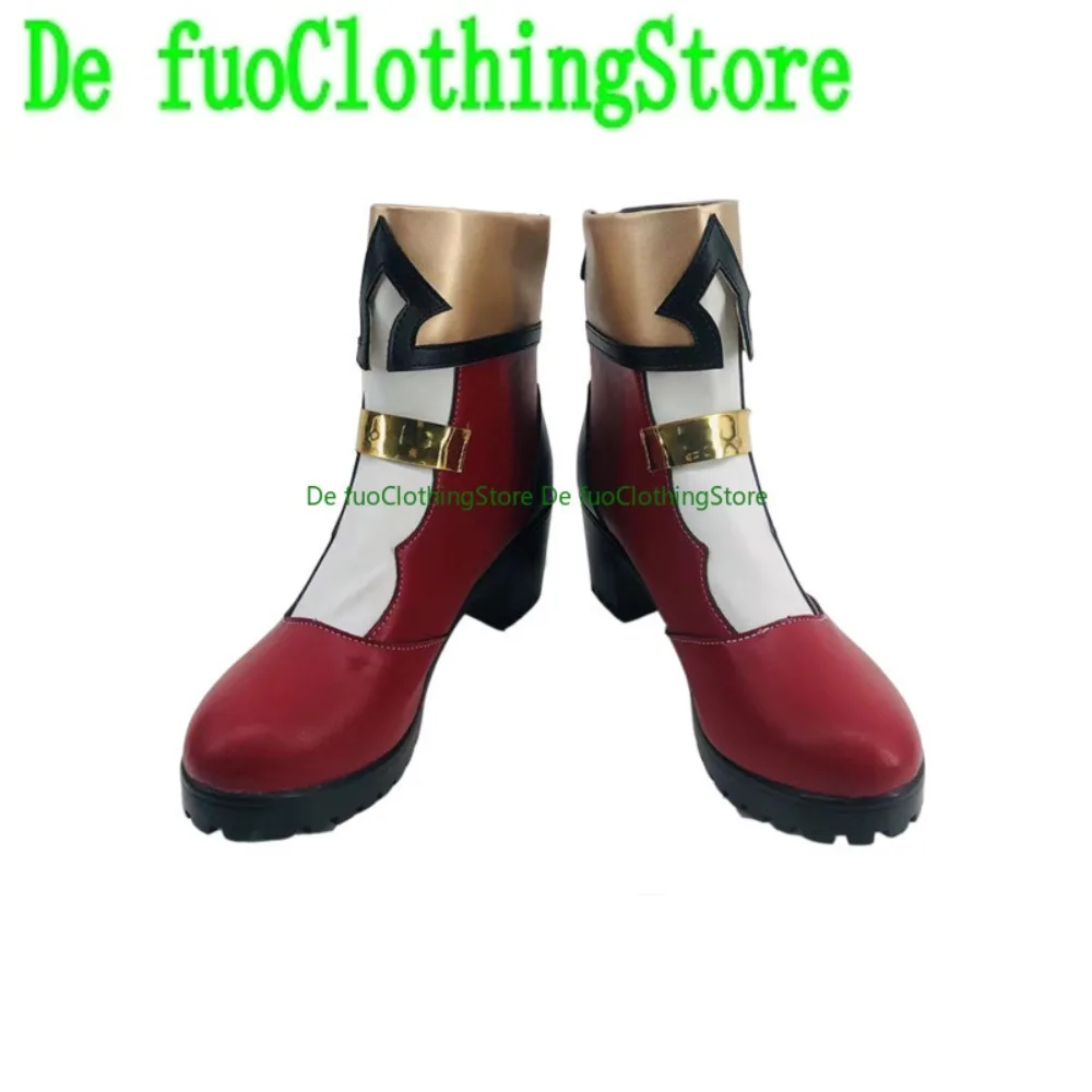 DefuoClothing Genshin Impact Charlotte Buty do Cosplayu Anime Gra Buty i Kozaki do Odgrywania Ról na Halloween