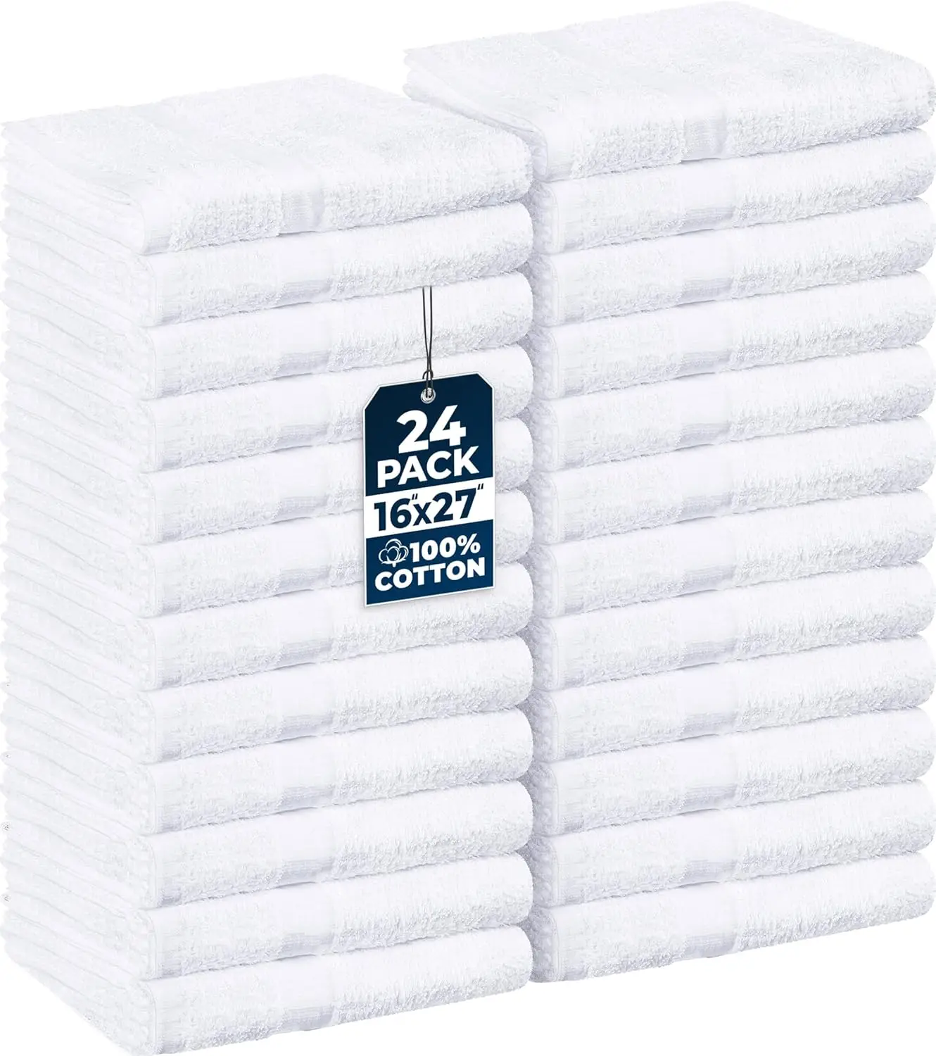 24-Pack Salon Towels, 16x27 Inches, Highly Absorbent Cotton for Hair Care, Gym, Spa & Home Use
