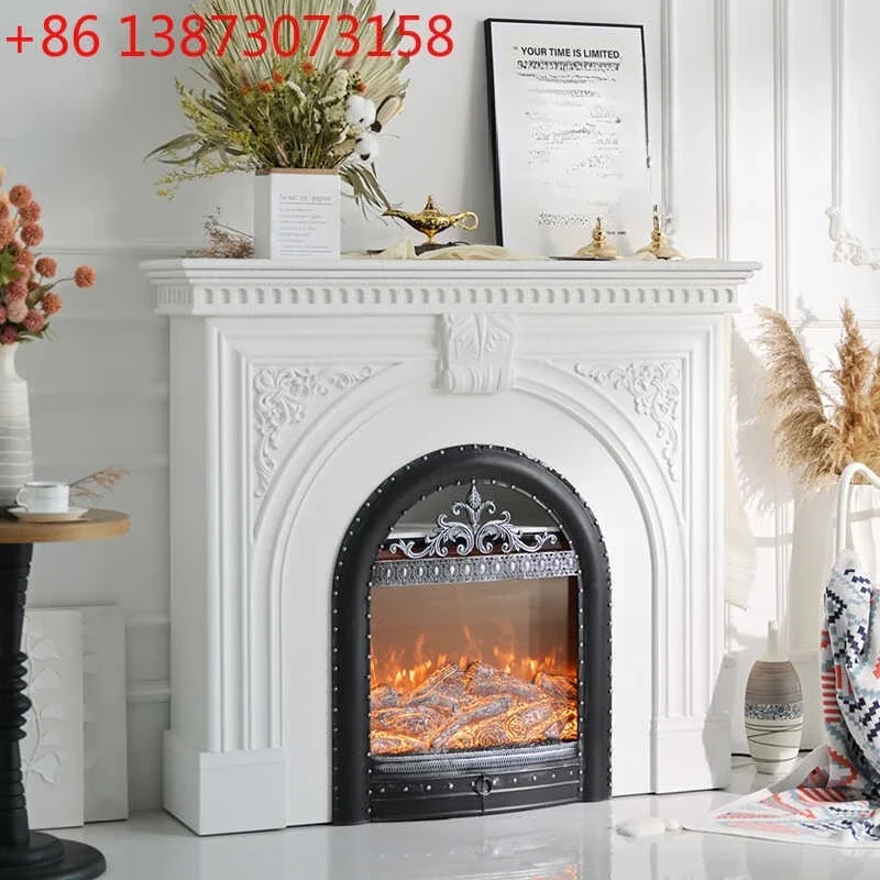 BB retro fireplace rack indoor heating bed and breakfast villa entrance living room simulation flame decoration fireplace