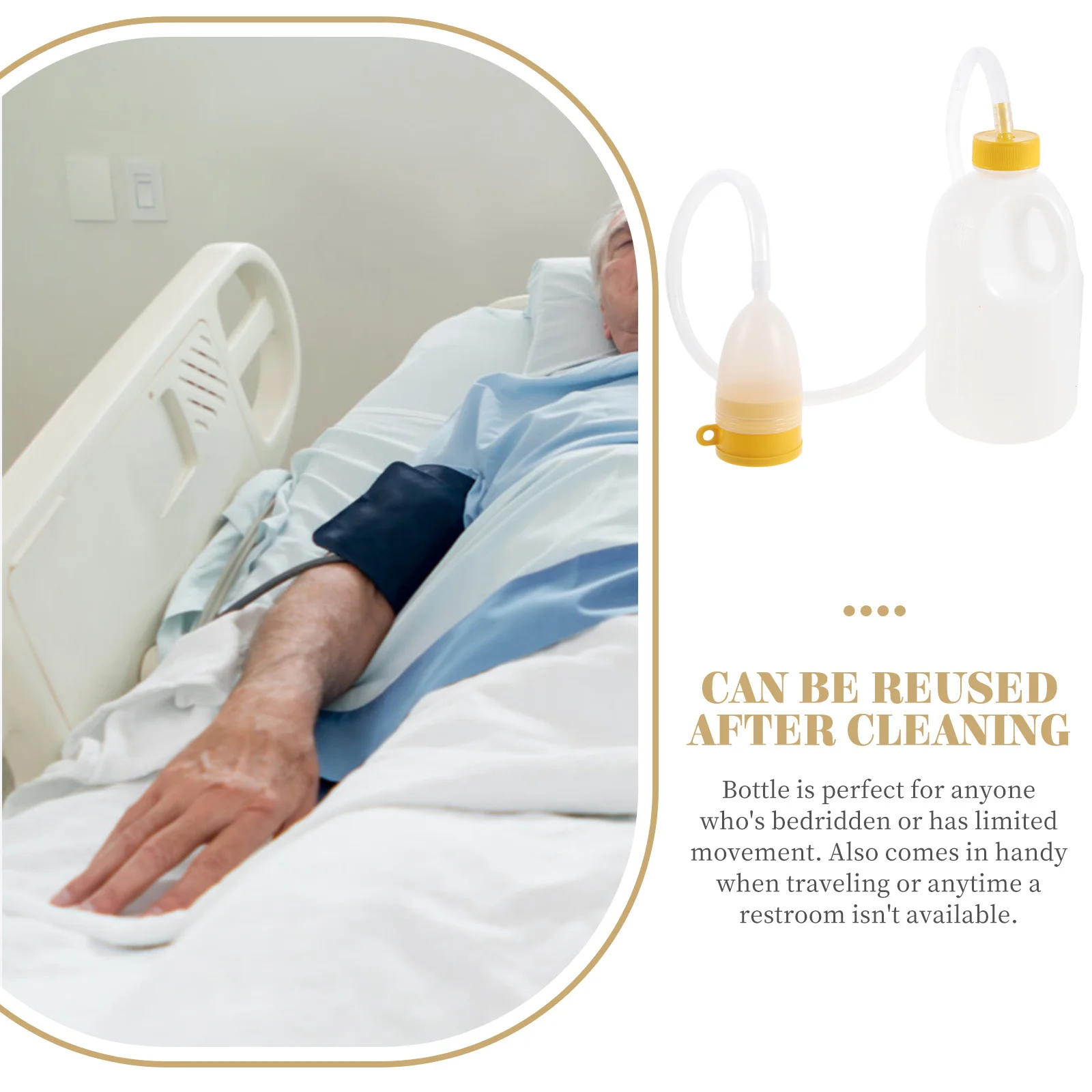 

1Pcs 1700ml Portable Urinal with Tube for Bedridden Patients Hospital Home Camping Car Travel High Quality Durable Plastic Easy