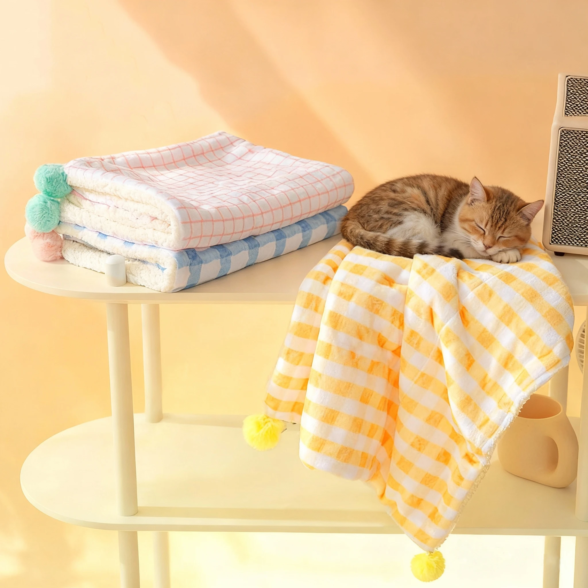 Pet Blanket Soft Plush Sleeping Mat for Cats Dogs Warm Pet Bed Cover for Small Medium Pets