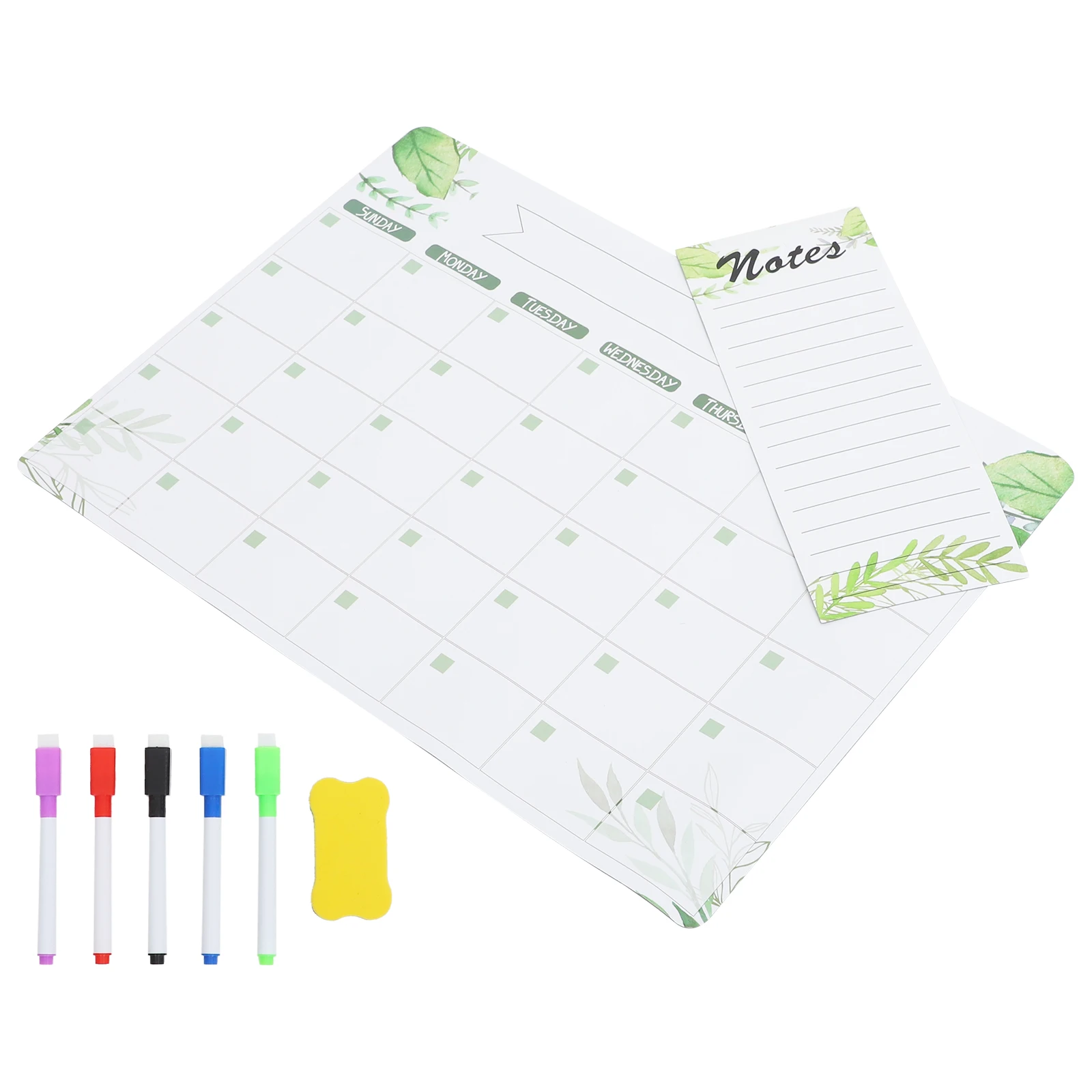 

Whiteboard Planner Green Leaf Fridge Decor Erasable Calendar Dry Write Board Kitchen Planning Schedule Reminder