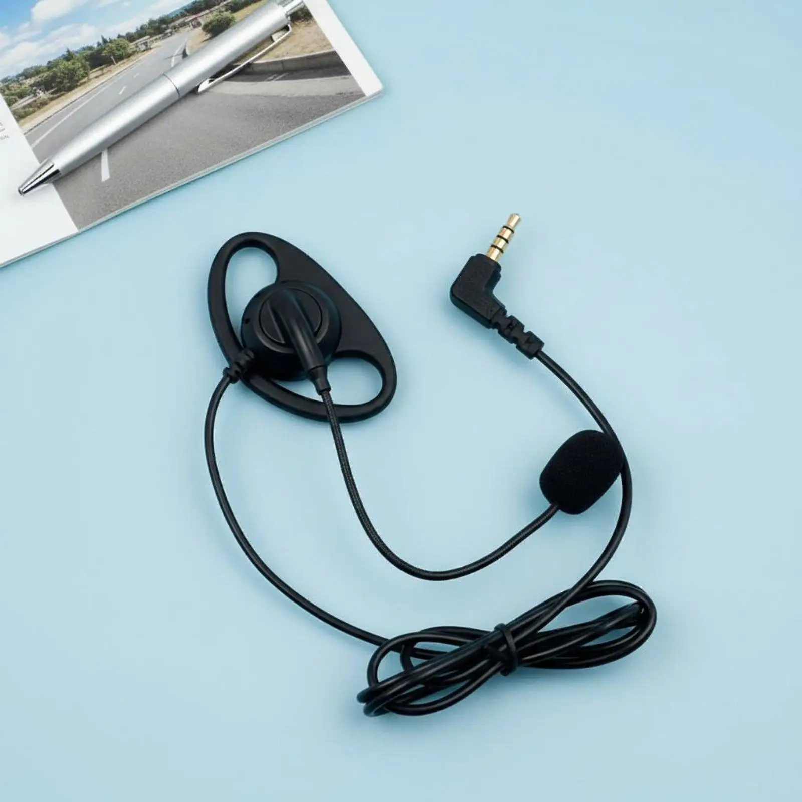 Headset Microphone Ergonomic Single Ear Design Soft Ear Hook Wired Audio Pickup for Guided Tours Museum Gallery Use