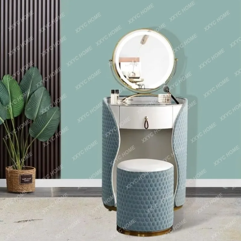 XXHuge GoldWhite Dressing Table Storage  Mirror  Dressing Table Luxury Clothing Coiffeuse De Chambre Vanity Tray