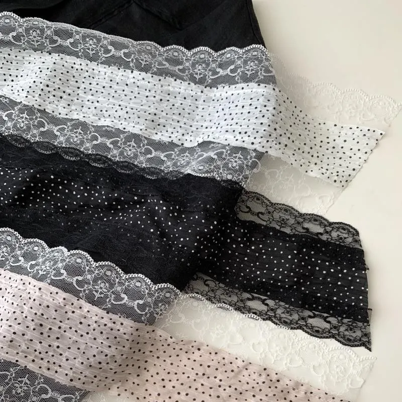 French Retro Long Stripe Polka Dot Scarf Lace Ribbon Choker Korean Ins Headband Hair Scarf Choker Necklace Hair Tying Accessory view 2