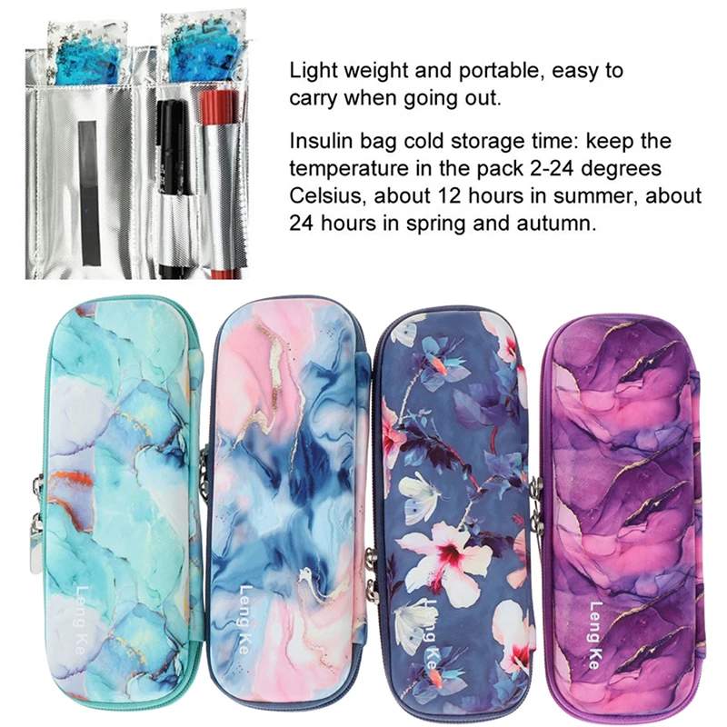 Portable EVA Insulin Cooler Bag Diabetic Cooling Case Insulated Bag Pillcase Diabetic Supplies Storage Box