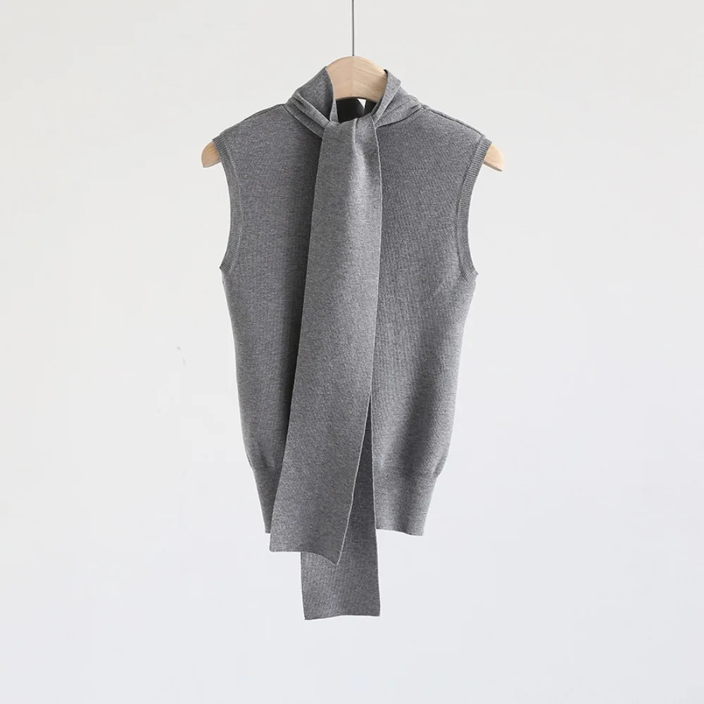 Women's New Autumn Winter Knit Sleeveless Turtleneck Tank Top Soft Fabric Trendy  Fit Solid Color Fashion Camis Knitted Sweater