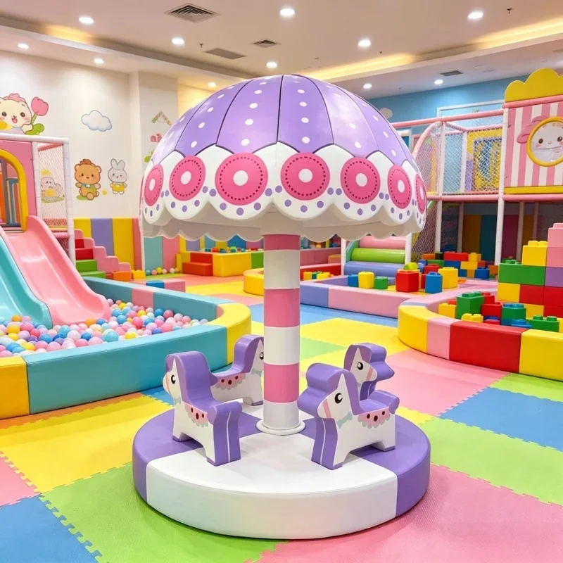Princess Custom Color Animal Ride Merry Go Round Party Rental Soft Play Carousel for Kids Indoor Playground Amusement Center