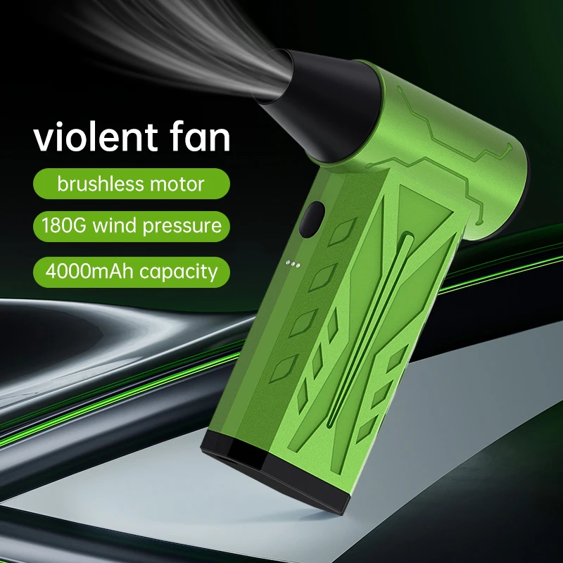 

Powerful Turbo Air Blower 180g Blowing Force Strong Airflow Turbo Fan Wireless Compressed Air Duster Violent Fan Car Air Gun