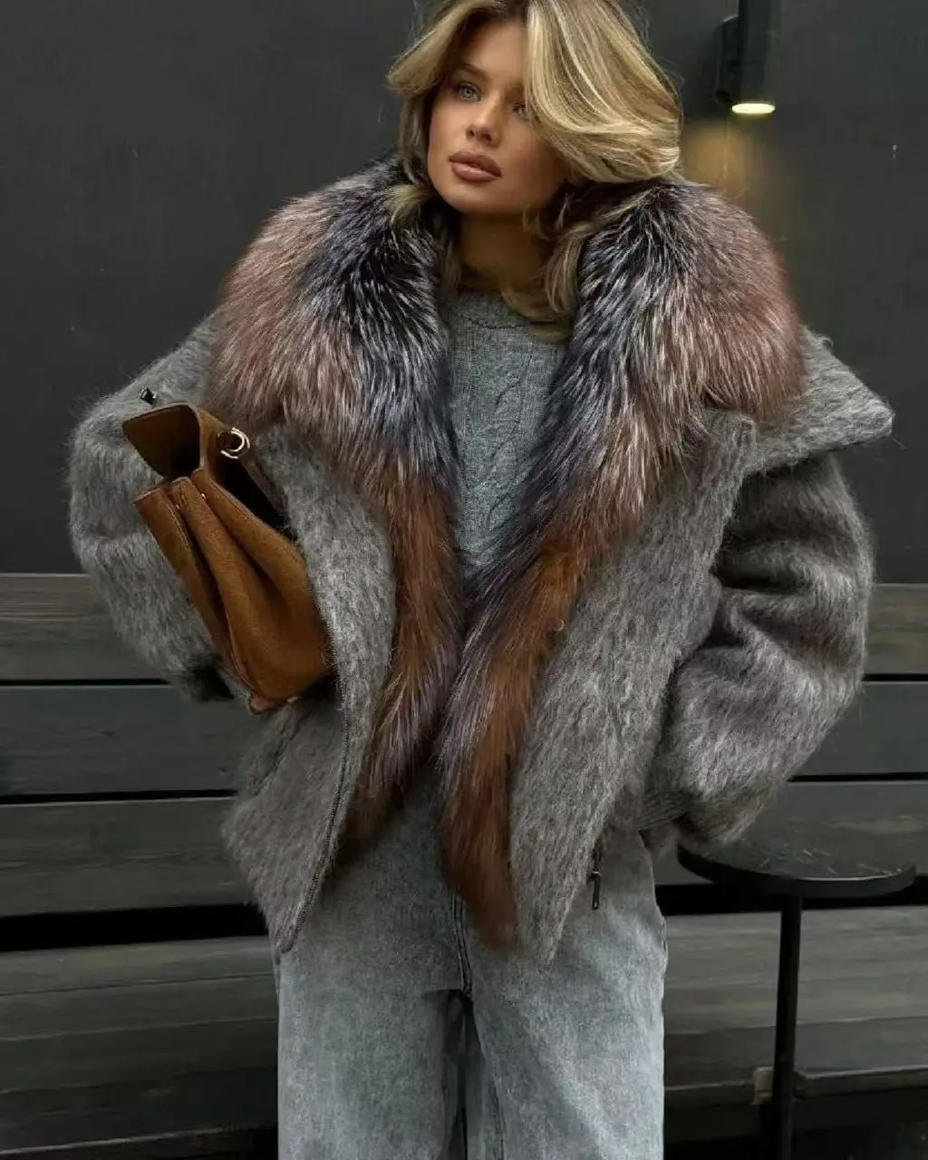 OFTBUY Luxury Short Big Fox Fur Goose Down Coat Female Natural Fur Puffer Jacket New Autumn Winter Thickened Warm Clothes Women