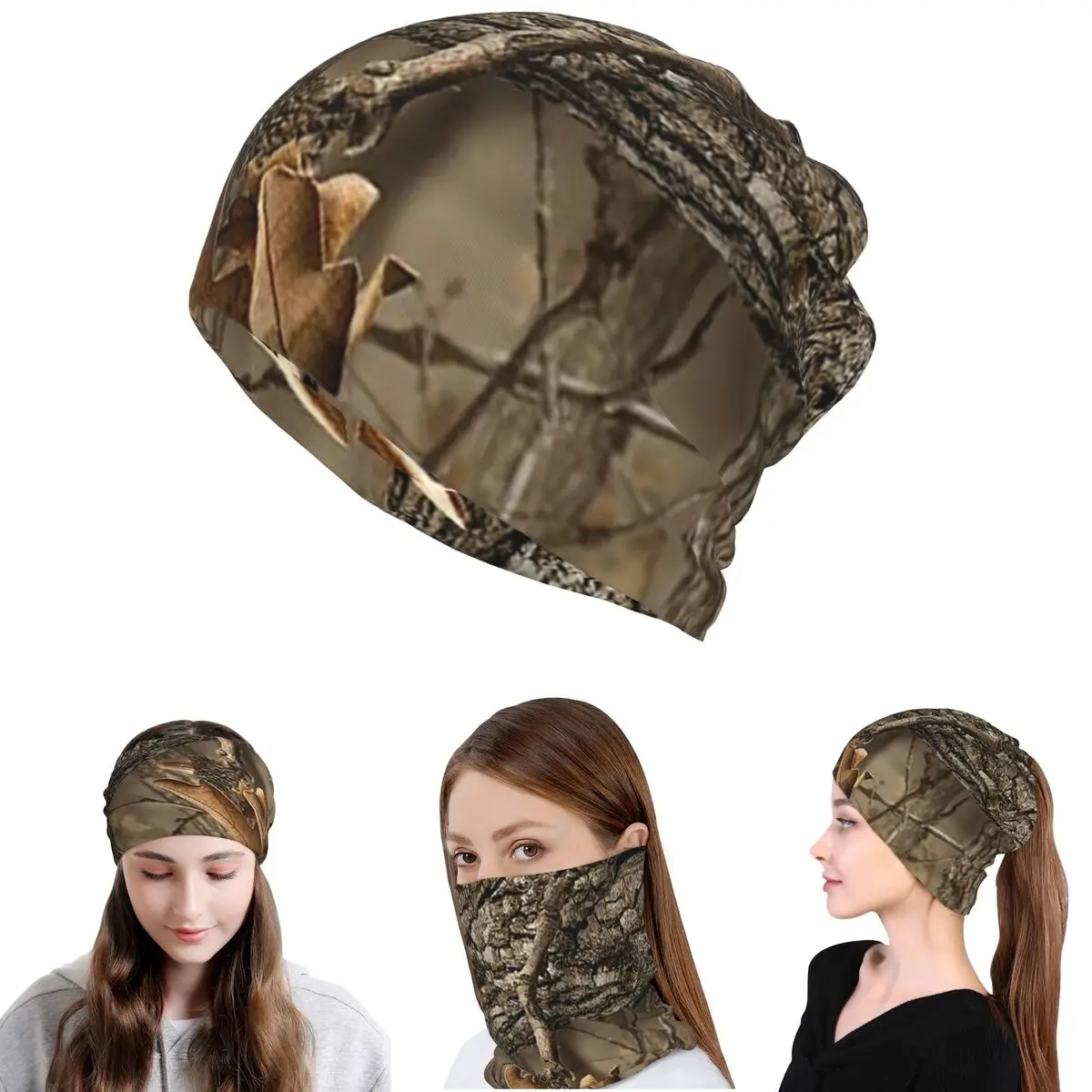 

Camouflage Real Tree Realtree Hunter Camo Bandana Neck Cover Mask Scarf Warm Cycling Scarf Beanies Hat for Men Women Washable