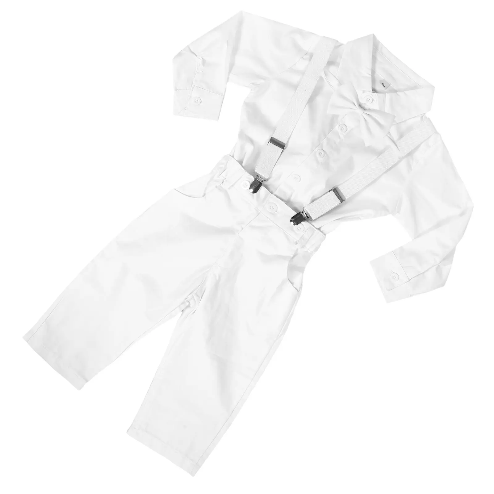 

Комплект из 3 предметов: Элегантный костюм для мальчика (рубашка, брюки, подтяжки) для малышей на День рождения, свадьбу, вечеринку, 80 см