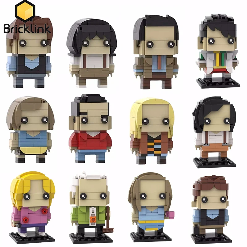 

Bricklink MOC Ideas Movie TV Friends Action Figures Brickheadz Sets Chandler Rachel Monica Gunthor Building Blocks Kid Toys Gift