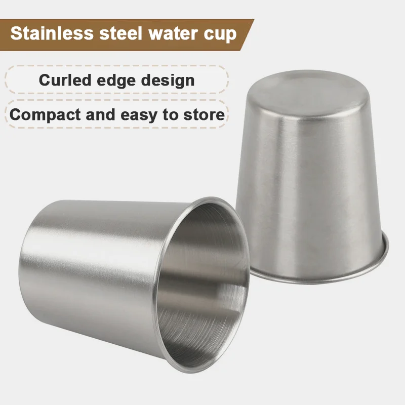 

200/230/260ML Stainless Steel Camping Mugs 1/3Pcs Tumbler Mug Shatterproof Drinking Cups for Home Camping RV BBQ Office Party