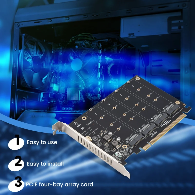 PH44 NVME 4-Disk Array Card PCIE Signal Split Array Card