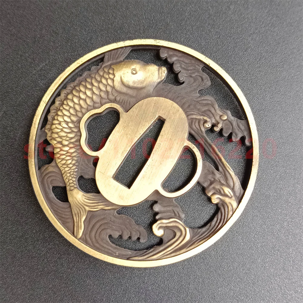 Amazing Alloy Tsuba Handguard Guard For Japanese Real Japan Samurai Katana Sword Fittings Accessory Parts Fish Very Nice